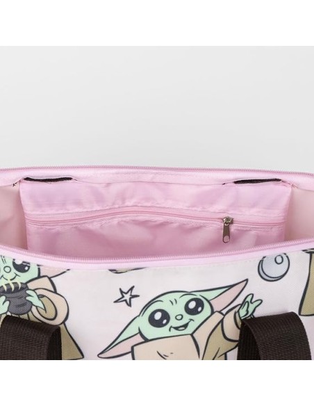 Bolso de Tela Cerdá para la playa Modelo ‎Mandalorian Color Rosa