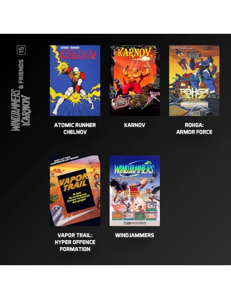 Cartucho con Juegos Windjammers, Karnov & Friends para Videoconsola Evercade