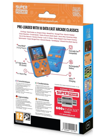 Videoconsola Retro HyperMegaTech! Super Pocket Data East Edition