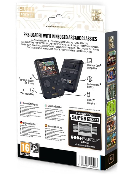 Videoconsola Retro HyperMegaTech! Super Pocket Neogeo Edition