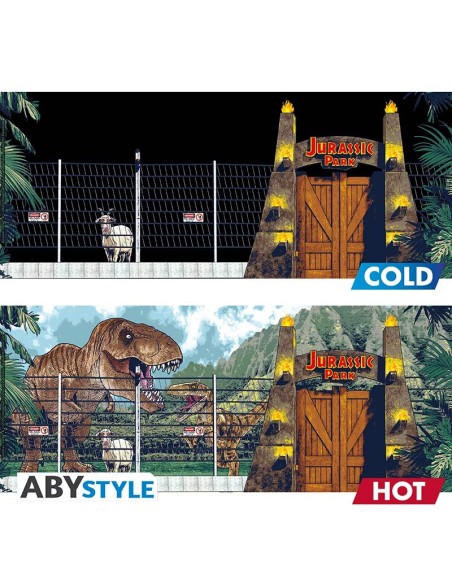 Taza Térmica de Cerámica Abystyle Jurassic Park Modelo Gate Big