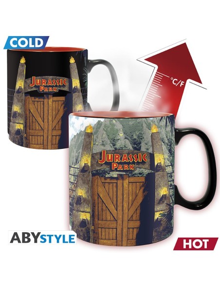 Taza Térmica de Cerámica Abystyle Jurassic Park Modelo Gate Big