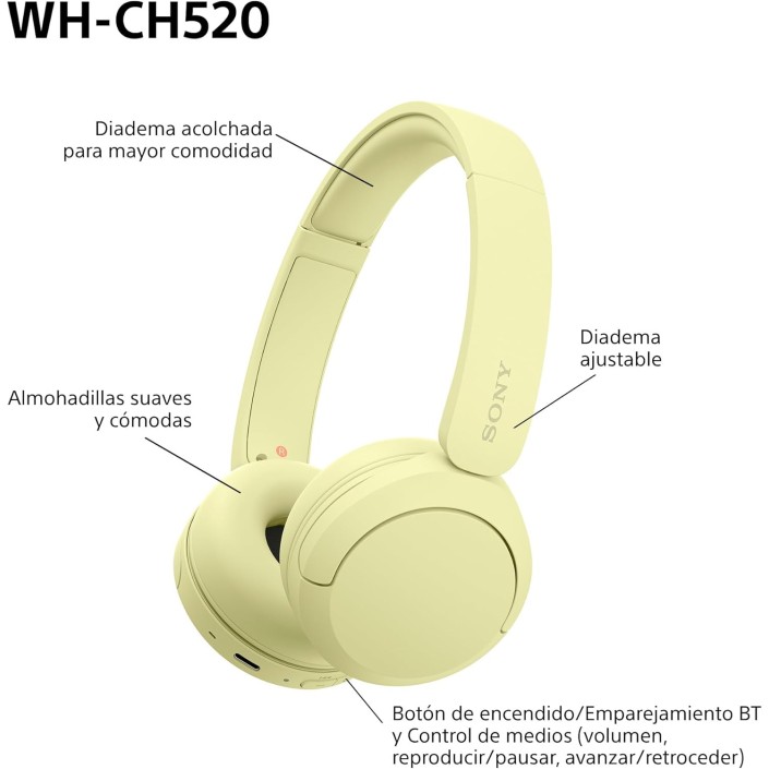 Auriculares Inalámbricos Sony WH-CH520 Color...