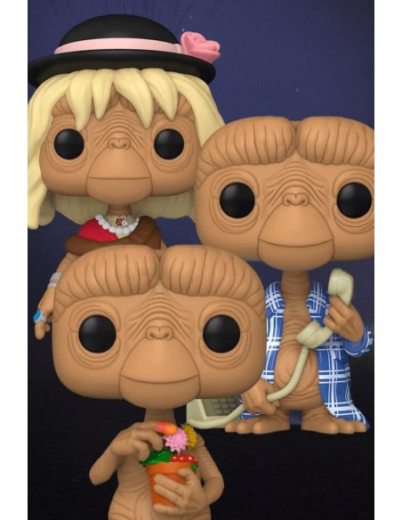 Figura Funko Pop! Películas E.T. El Extraterrestre E.T. Pack-3 (disfrazado, en bata y con flores) | 65051 | Edición Especial