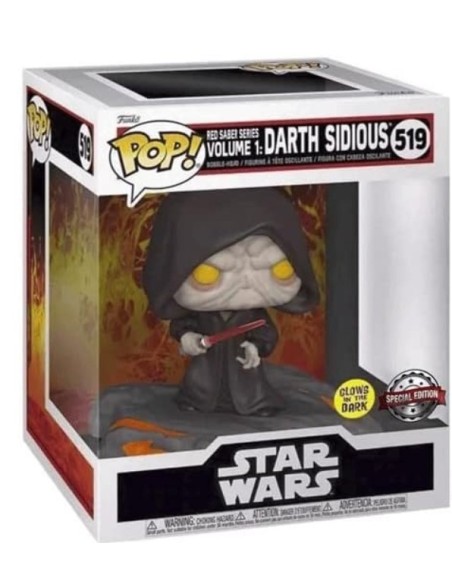Figura Funko Pop! Star Wars Red Saber Series Volume 1 Darth Sidious Modelo 519 | 63293 Edición Especial Brilla en la oscuridad