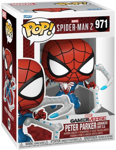 Figura Funko Pop! Marvel Spider-Man 2 Peter Parker con Traje Avanzado 2.0 Modelo 971 | 76109