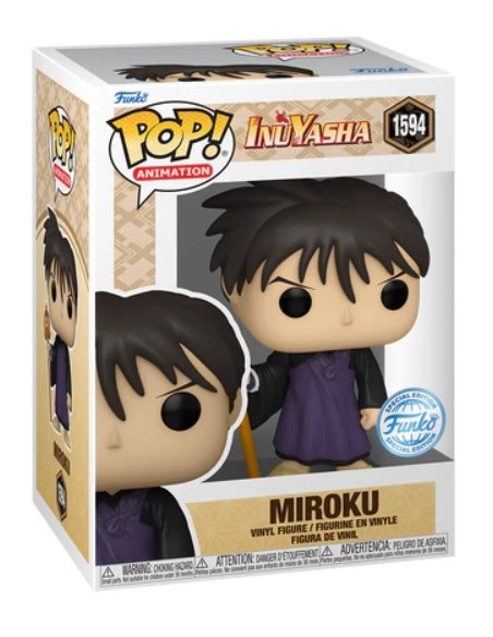 Figura Funko Pop! Animación Inuyasa Miroku Modelo 1594 | 77401 Edición Especial