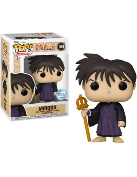 Figura Funko Pop! Animación Inuyasa Miroku Modelo 1594 | 77401 Edición Especial