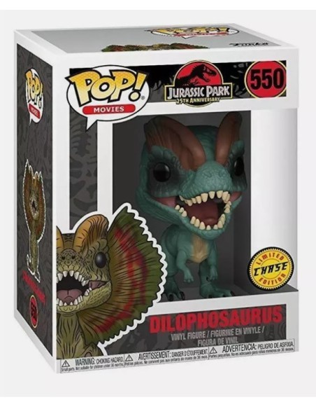 Figura Funko Pop! Películas Jurassic Park Dilophosaurus Modelo 550 | 26736 Edición Chase