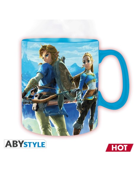 Taza Térmica de Cerámica Abystyle La Leyenda de Zelda Modelo Link y Zelda