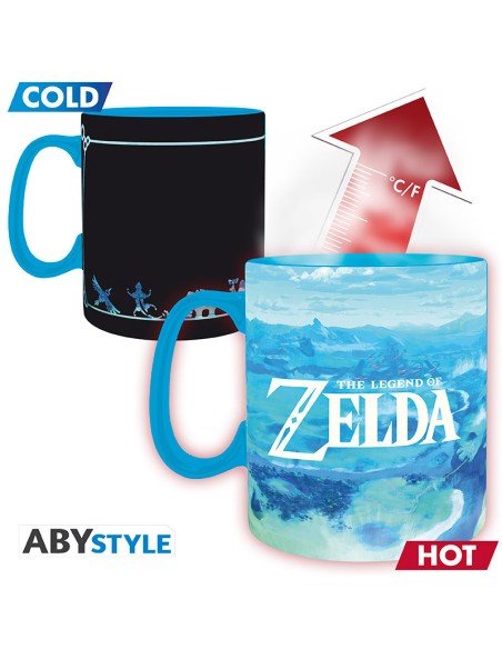 Taza Térmica de Cerámica Abystyle La Leyenda de Zelda Modelo Link y Zelda