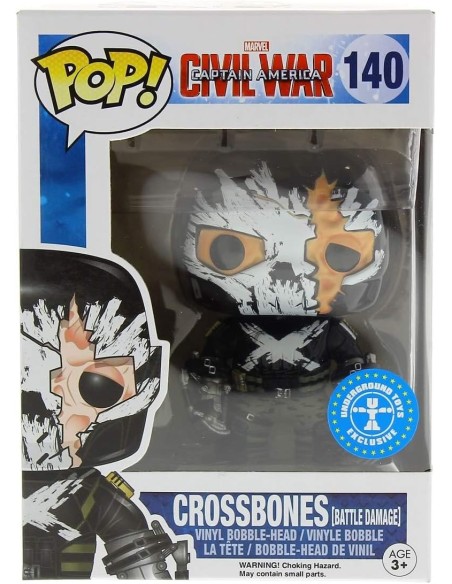 Figura Funko Pop! Marvel Capitán América Civil War Crossbones Dañado en la Batalla Modelo 140 | 07527 Edición Exclusiva