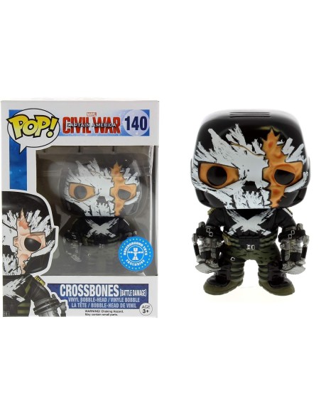 Figura Funko Pop! Marvel Capitán América Civil War Crossbones Dañado en la Batalla Modelo 140 | 07527 Edición Exclusiva
