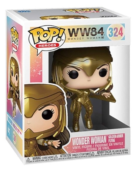 Figura Funko Pop! DC Héroes WW84 Wonder Woman con Armadura Dorada Volando Modelo 324 | 46660