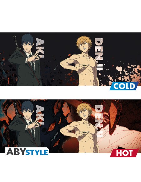 Taza Térmica de Cerámica Abystyle Chainsaw Man Modelo Denji & Aki