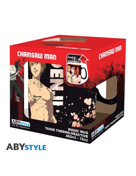 Taza Térmica de Cerámica Abystyle Chainsaw Man Modelo Denji & Aki
