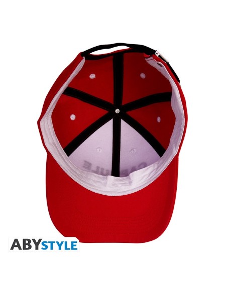Gorra Abystyle Bola de Dragón Modelo Capsule Corp. Color Rojo y Blanco