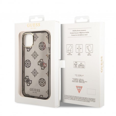 Funda Guess Rígida Translúcida con Peonías Brillantes para Apple iPhone 14 Plus Color Marrón | Outlet Caja abierta