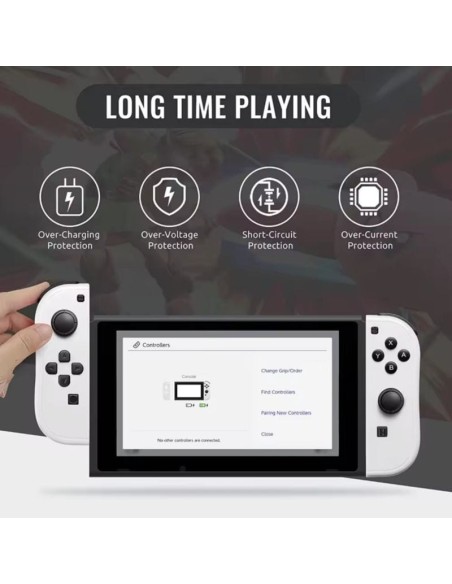 Mandos Inalámbricos Compatibles con Switch Joy-con Set Izq-Der Color Blanco