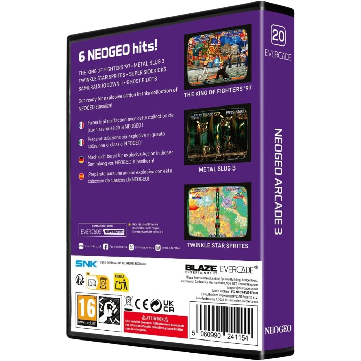 Cartucho con Juegos NeoGeo Arcade 3 para...