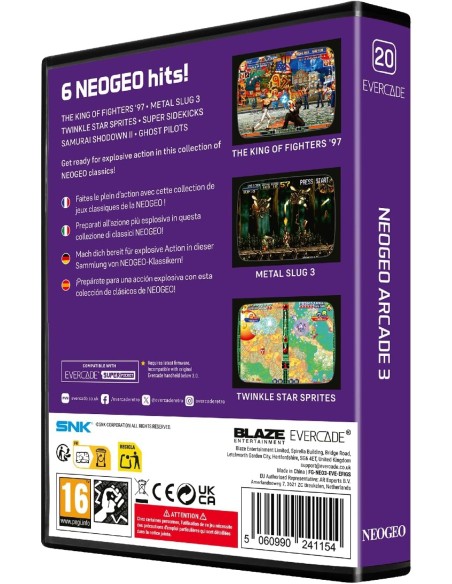 Cartucho con Juegos NeoGeo Arcade 3 para Videoconsola Evercade