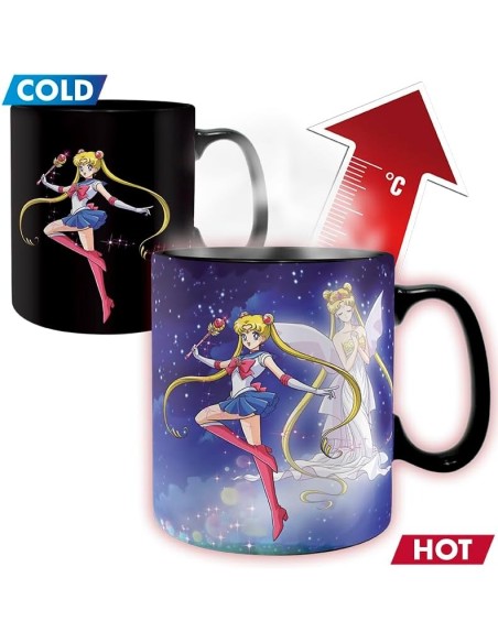 Taza Térmica de Cerámica Abystyle Sailor Moon Modelo Sailor y Chibi
