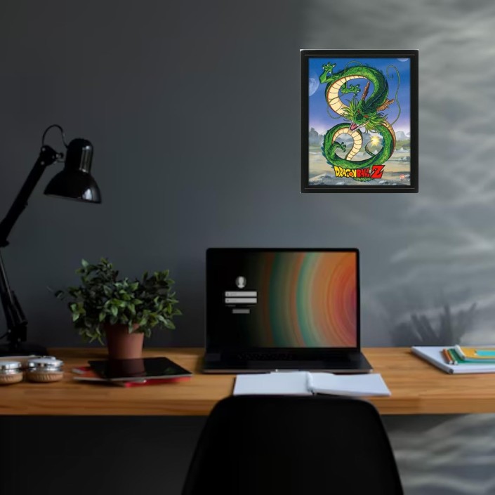 Poster 3D con Marco Pyramid Dragon Ball Shenron