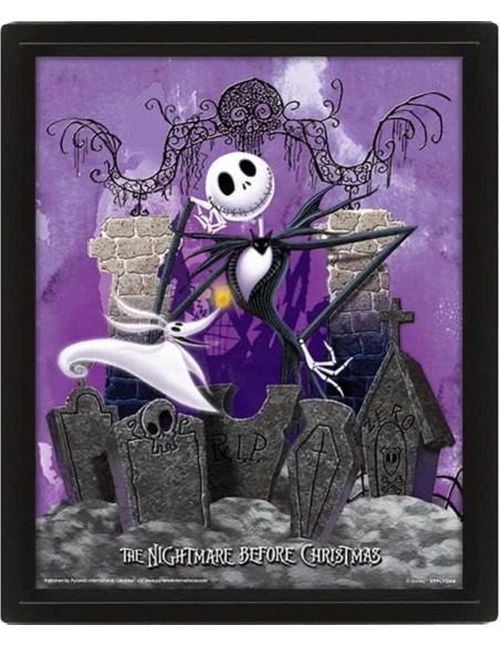Poster 3D con Marco Pyramid Pesadilla Antes de Navidad Jack