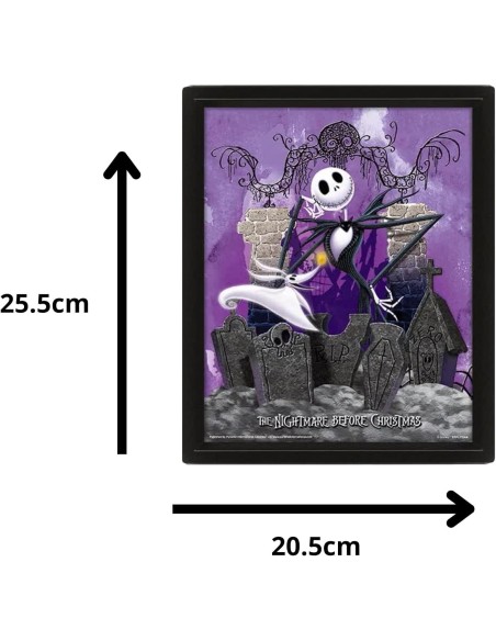 Poster 3D con Marco Pyramid Pesadilla Antes de Navidad Jack