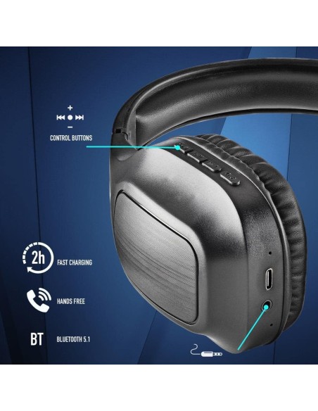 Auriculares Inalámbricos NGS Bluetooth con Micro color Negro