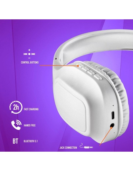 Auriculares Inalámbricos NGS Bluetooth con Micro color Blanco