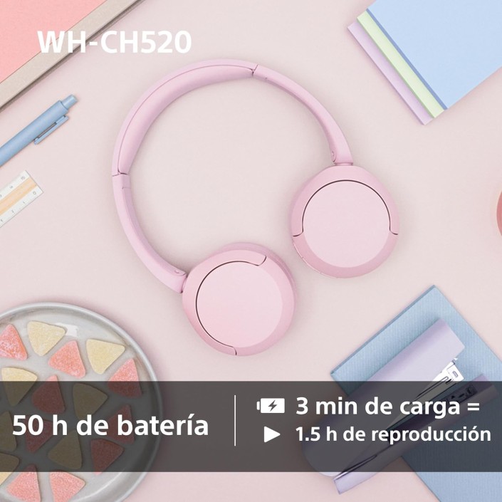 Auriculares Inalámbricos Sony WH-CH520 Color Rosa
