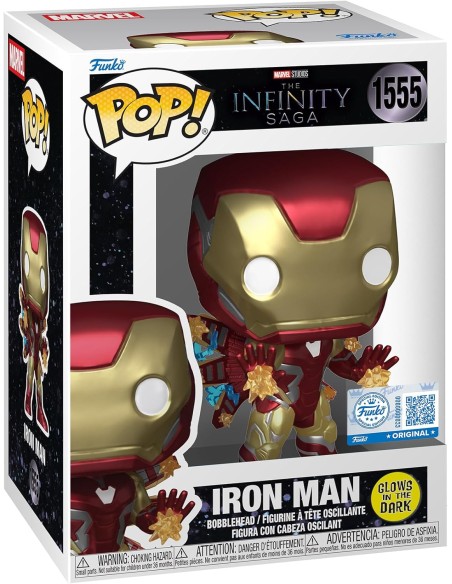 Figura Funko Pop! Marvel Infinity Saga Iron Man Modelo 1555 | 88664 | Edición Especial Glow in the Dark