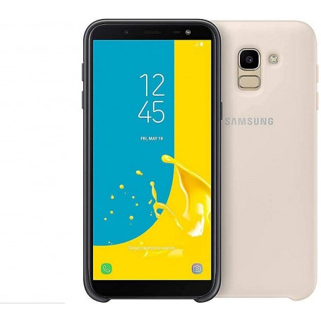 Funda Para Samsung Galaxy J6 Dual Layer Color Oro EF-PJ600CF