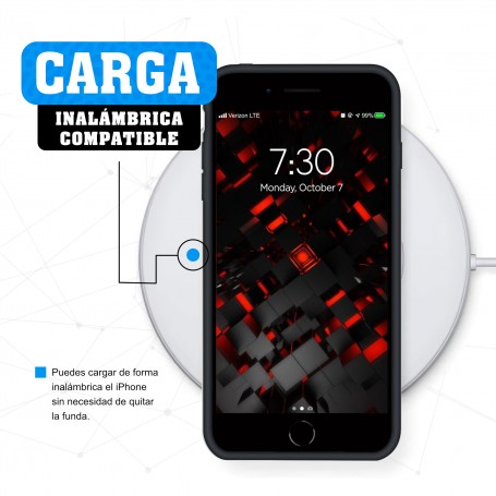 Funda Silicona para Apple iPhone 7 / 8 / SE 2020 Negro - Librephonia