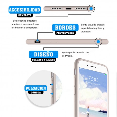 Funda Silicona para Apple iPhone 7 / 8 / SE 2020 Piedra - Librephonia