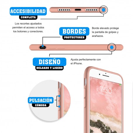 Funda Silicona para Apple iPhone 7 / 8 / SE 2020 Flamingo - Librephonia