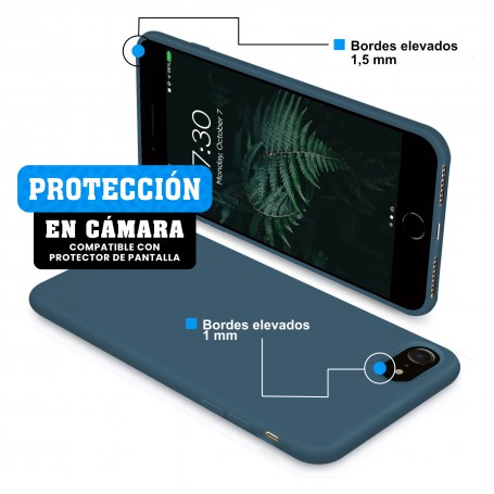 Funda Silicona para Apple iPhone 7 / 8 / SE 2020 Azul Cosmos - Librephonia