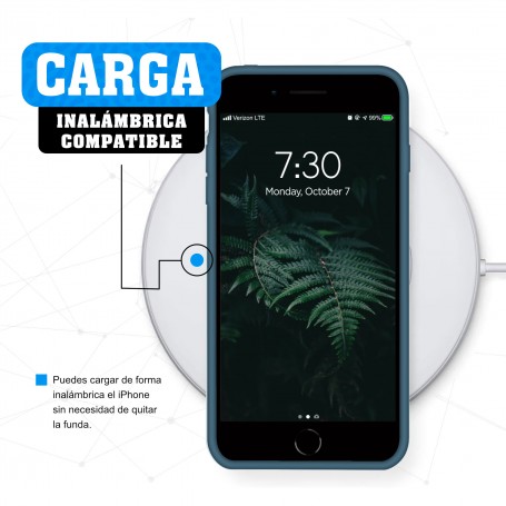 Funda Silicona para Apple iPhone 7 / 8 / SE 2020 Azul Cosmos - Librephonia