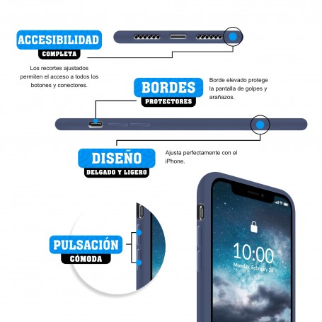 Funda Silicona para Apple iPhone X / Xs Azul Cobalto - Librephonia
