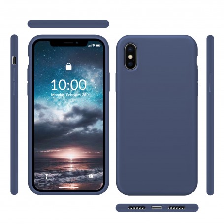 Funda Silicona para Apple iPhone X / Xs Azul Cobalto - Librephonia