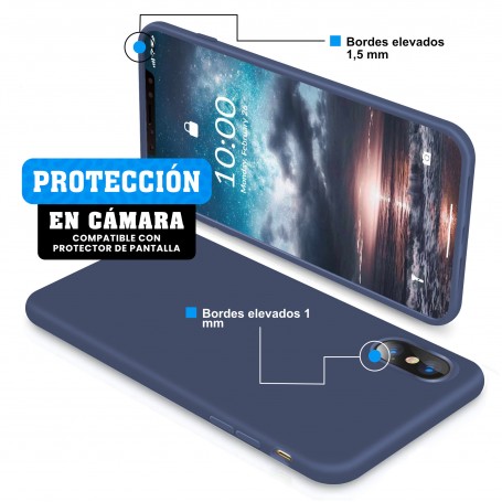 Funda Silicona para Apple iPhone X / Xs Azul Cobalto - Librephonia