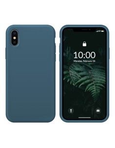 Funda Silicona para Apple iPhone X / Xs Azul Cosmos -...