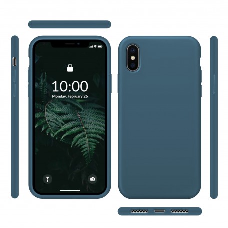 Funda Silicona para Apple iPhone X / Xs Azul Cosmos - Librephonia