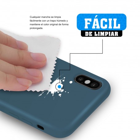 Funda Silicona para Apple iPhone X / Xs Azul Cosmos - Librephonia