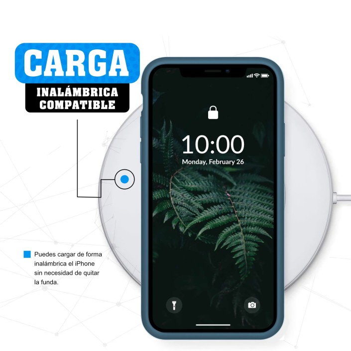 Funda Silicona para Apple iPhone X / Xs Azul...