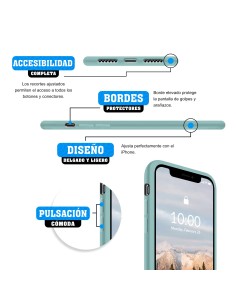 Funda Silicona para Apple iPhone X / Xs Azul Mar -... 2