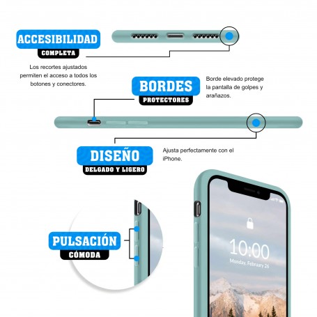 Funda Silicona para Apple iPhone X / Xs Azul Mar - Librephonia