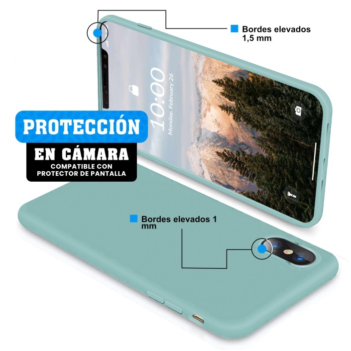 Funda Silicona para Apple iPhone X / Xs Azul...
