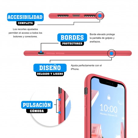 Funda Silicona para Apple iPhone X / Xs Rosa Peonía - Librephonia